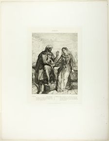 She Thank'd Me, plate two from Othello, 1844. Creator: Theodore Chasseriau