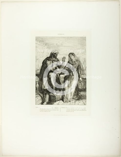 She Thank'd Me, plate two from Othello, 1844. Creator: Theodore Chasseriau.