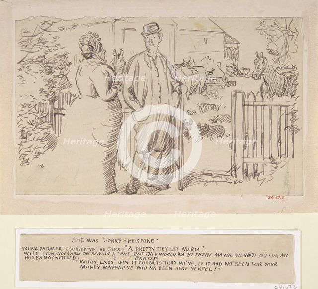 She was "Sorry She Spoke", 1870-1891. Creator: Charles Samuel Keene.