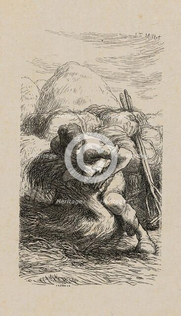 Sheaf-Binder, 1853, after drawing made in 1852. Creator: Jacques-Adrien Lavieille.