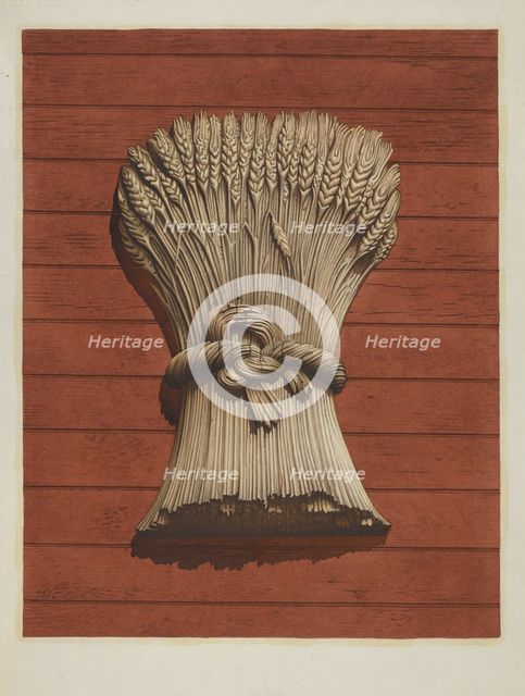 Sheaf of Wheat Shop Sign, 1935/1942. Creator: Robert Pohle.