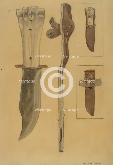 Sheath Knife, c. 1936. Creator: Jesse W. Skeen.