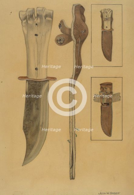 Sheath Knife, c. 1936. Creator: Jesse W. Skeen.