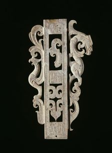 Sheath with Bird and Feline or Dragon, Warring States period to early..., 3rd/2nd cent. B.C. Creator: Unknown