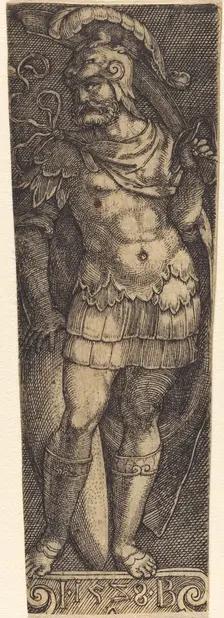 Sheath with Warrior, 1528. Creator: Master I. B.