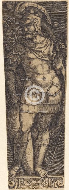 Sheath with Warrior, 1528. Creator: Master I. B..