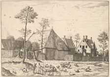 Shed with Cottage, from The Small Landscapes, 1559-61. Creator: Johannes van Doetecum I