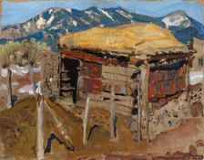 Shed in the Taos Mountains, 1925. Creator: Akseli Gallen-Kallela