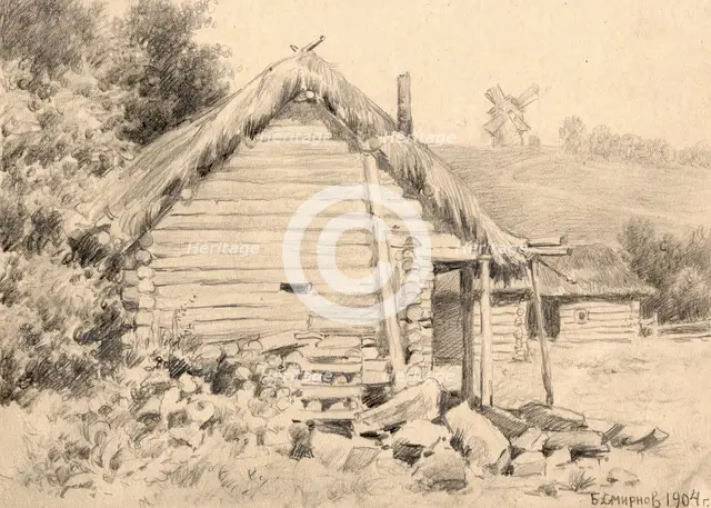 Shed in a Village near the Ural Mountains, 1904. Creator: Boris Vasilievich Smirnov.
