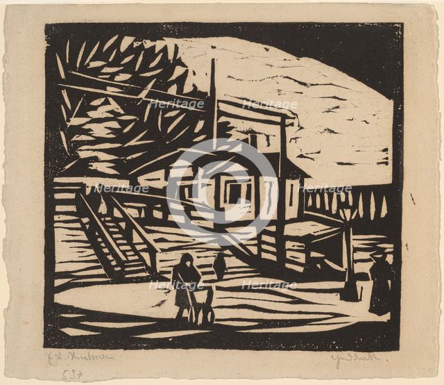 Shed on the Bank of the Elbe, 1906. Creator: Ernst Kirchner.