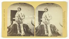Shee-zah-nan-tan, Jicarilla Apache Brave in characteristic Costume, Northern New Mexico, 1874. Creator: Tim O'Sullivan