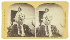 Shee-zah-nan-tan, Jicarilla Apache Brave in characteristic Costume, Northern New Mexico, 1874. Creator: Tim O'Sullivan