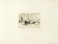 Sheep and Five Trees, 1868. Creator: Charles Emile Jacque