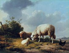 Sheep and Poultry in a Landscape 19th century. Artist: Eugène Verboeckhoven