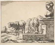 Sheep, from a set of 16 plates, 1664. Creator: Marcus de Bye