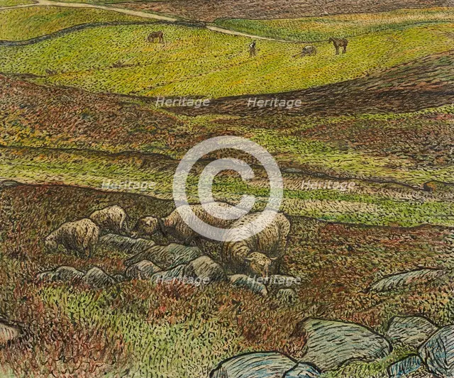 Sheep in a Dell, 1907. Creator: Nils Kreuger.
