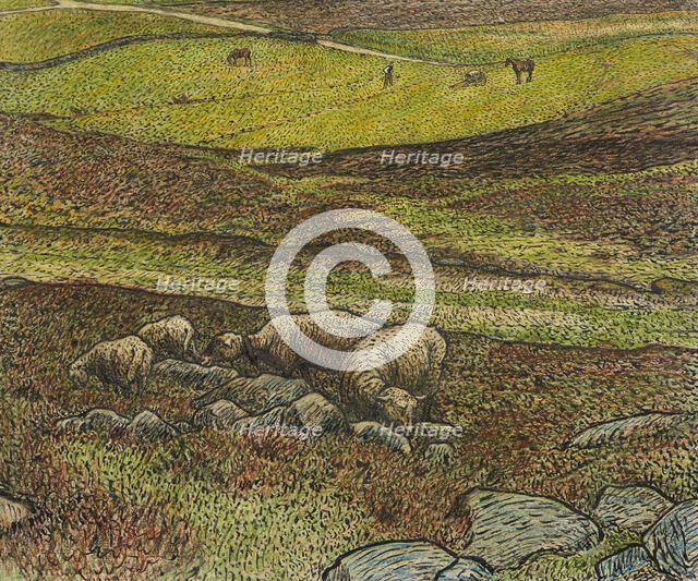 Sheep in a Dell, 1907. Creator: Nils Kreuger.