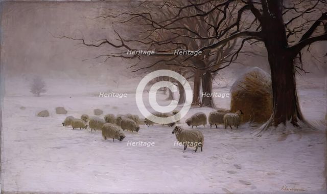 Sheep in a Snowstorm, 1892 - 1893. Creator: Joseph Farquharson.
