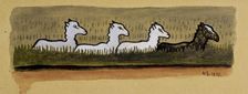 Sheep in Line, 1895. Creator: Hugo Simberg