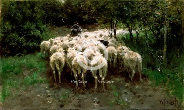 'Sheep in the Forest', 19th century.  Artist: Anton Mauve