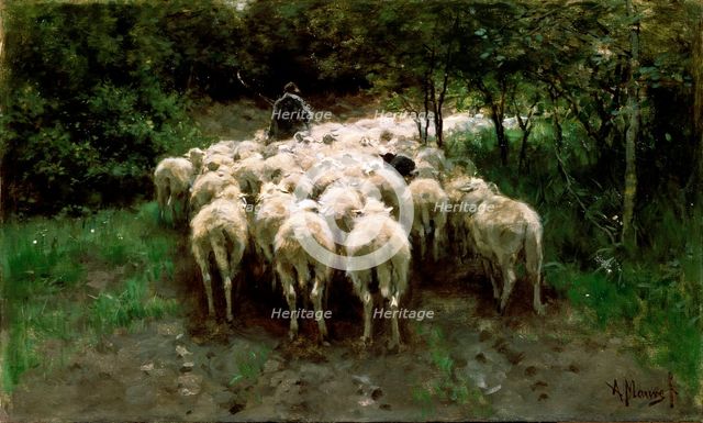 'Sheep in the Forest', 19th century.  Artist: Anton Mauve