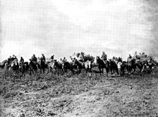 Sheep-shearers travelling on the South American Pampas, 1895. Creator: Adrian Lundstrom