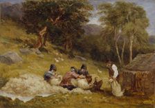 Sheep Shearing, 1849. Creator: David Cox the elder