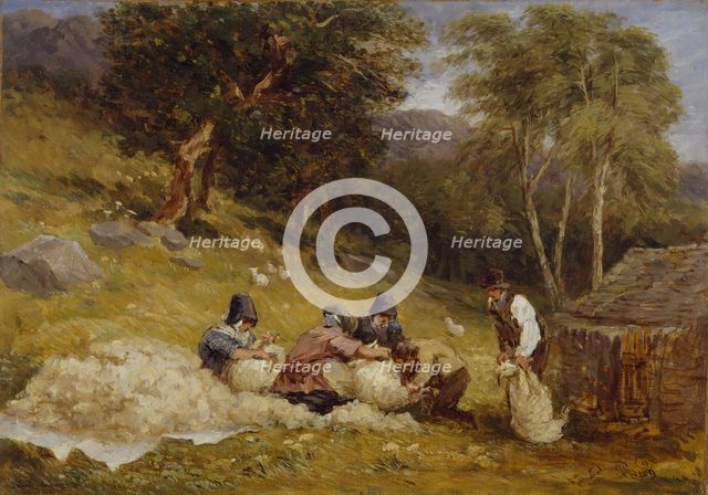 Sheep Shearing, 1849. Creator: David Cox the elder.