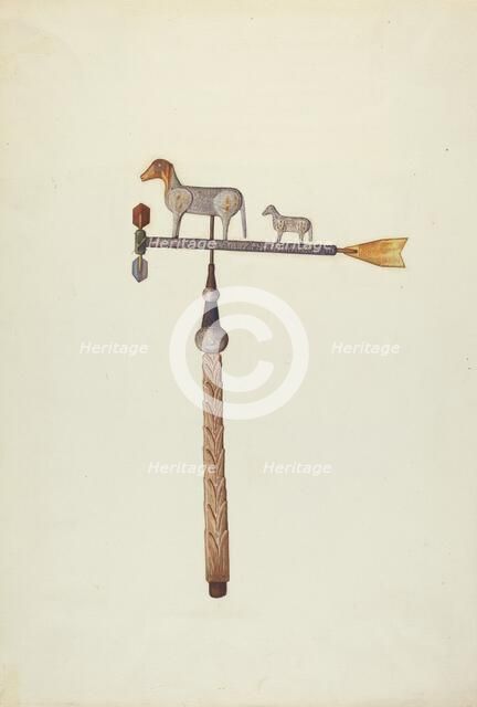 Sheep Weather Vane, c. 1938. Creator: Laura Bilodeau.