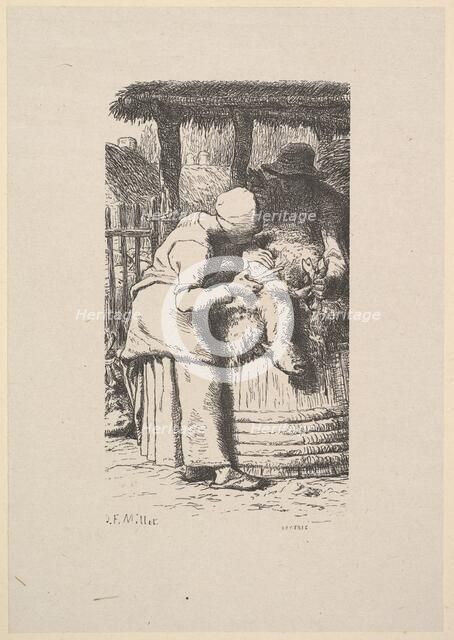 Sheepshearing, 1853. Creator: Jacques-Adrien Lavieille.