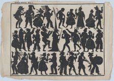 Sheet 1 of figures for Chinese shadow puppets, ca. 1850-70. Creator: Juan Llorens