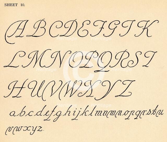 Sheet 10, from a portfolio of alphabets, 1929. Artist: Unknown.