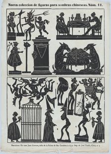 Sheet 11 of figures for Chinese shadow puppets, 1859. Creator: Juan Llorens