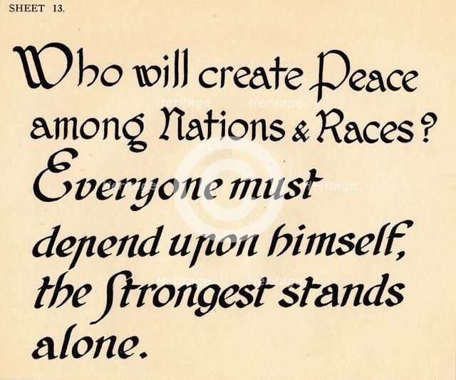 Sheet 13, from a portfolio of alphabets, 1929. Artist: Unknown.