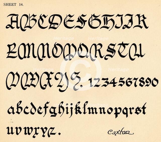 Sheet 14, from a portfolio of alphabets, 1929. Artist: Unknown.