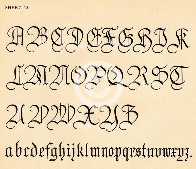 Sheet 15, from a portfolio of alphabets, 1929. Artist: Unknown.