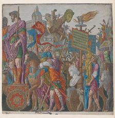 Sheet 2: A triumphal chariot, from The Triumph of Julius Caesar, 1599. Creator: Andreani, Andrea (c. 1540-after 1610)