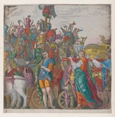 Sheet 3: Trophies of war, from The Triumph of Julius Caesar, 1599., 1599. Creator: Bernardo Malpizzi