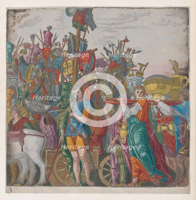 Sheet 3: Trophies of war, from The Triumph of Julius Caesar, 1599., 1599. Creator: Bernardo Malpizzi.