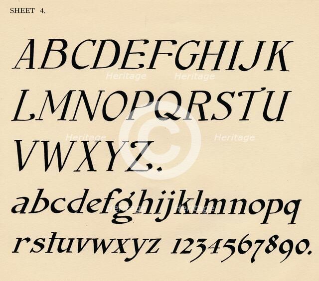 Sheet 4, from a portfolio of alphabets, 1929. Artist: Unknown.