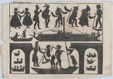 Sheet 4 of figures for Chinese shadow puppets, ca. 1850-70. Creator: Juan Llorens