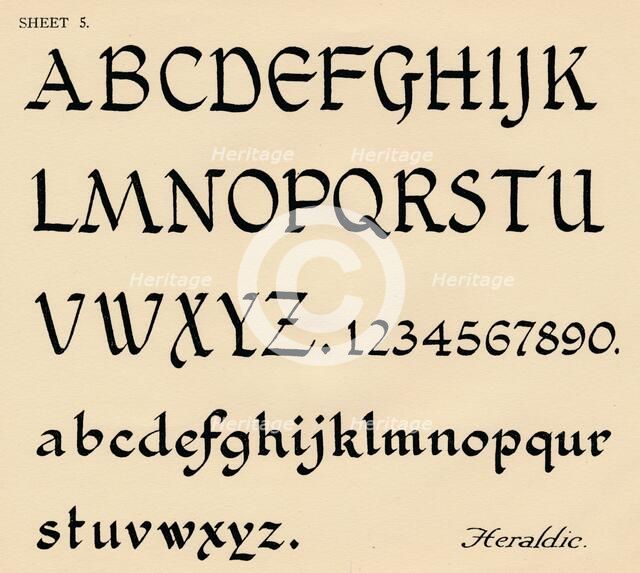 Sheet 5, from a portfolio of alphabets, 1929. Artist: Unknown.