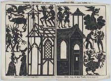 Sheet 5 of figures for Chinese shadow puppets, 1859. Creator: Juan Llorens