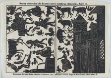 Sheet 6 of figures for Chinese shadow puppets, 1859. Creator: Juan Llorens