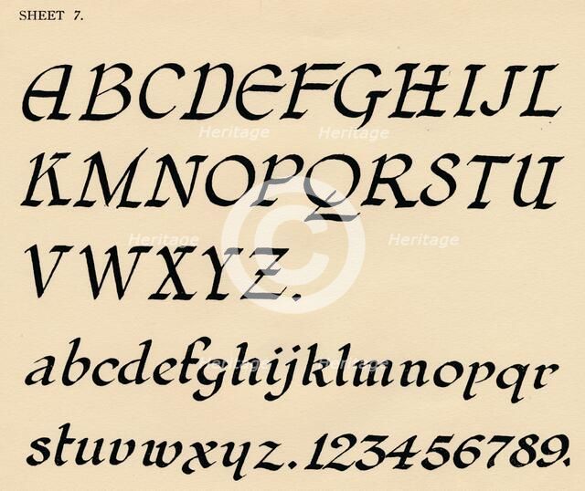 Sheet 7, from a portfolio of alphabets, 1929. Artist: Unknown.