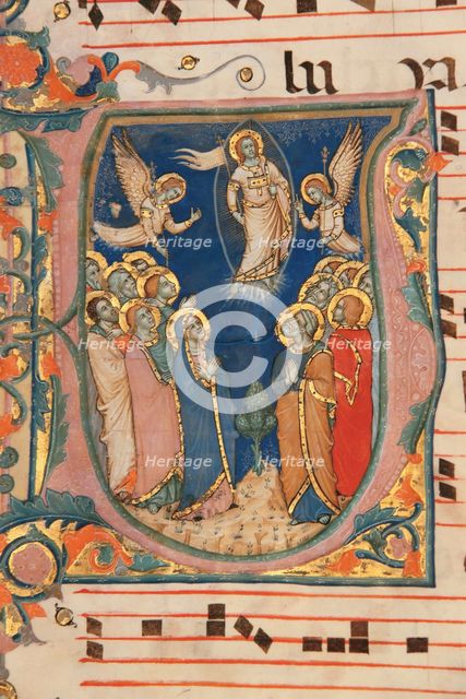 Sheet from a Carthusian gradual, ca 1368.