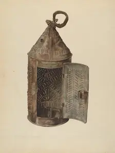 Sheet Iron Lantern, c. 1938. Creator: Isabelle De Strange
