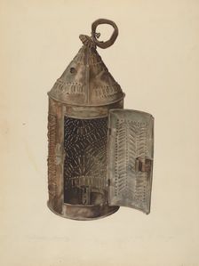 Sheet Iron Lantern, c. 1938. Creator: Isabelle De Strange