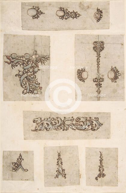 Sheet of Jewelry Designs, 17th century. Creator: Anon.