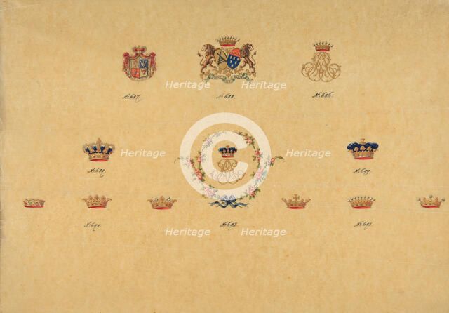 Sheet of Monogram Designs, 19th century. Creator: Anon.